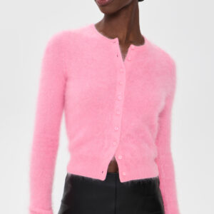 Reformation Caspia Brushed Cashmere Cropped Cardigan
