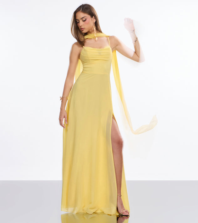 Windsor Cassidy Scarf Neck Chiffon Formal Dress