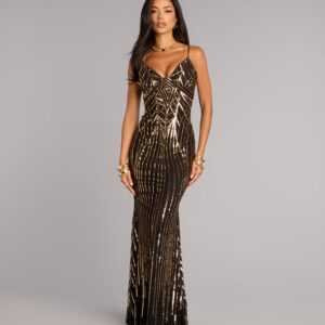 Cassie Sequin Pattern Mermaid Formal Dress