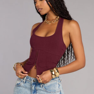 Windsor Casual Cutie Rib Knit Crop Top Casual Cutie Rib Knit Crop Top