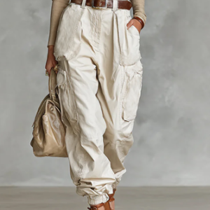 Casual Plain Pockets Cargo Pants