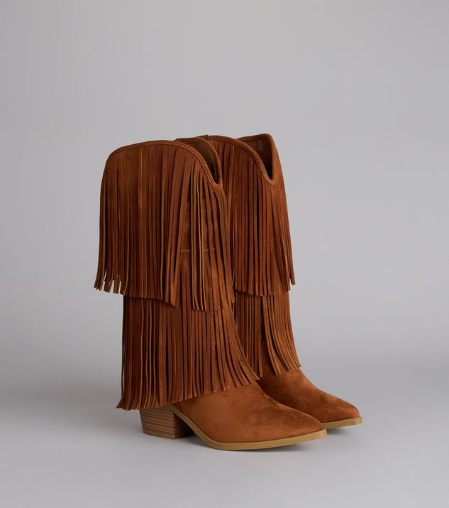 Windsor Catch A Vibe Faux Suede Fringe Boots