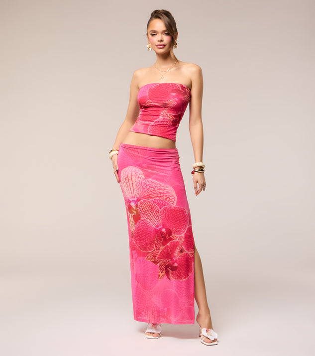 Windsor Catch Me On Vacay Tropical Floral Maxi Skirt