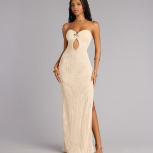 Catrina Crochet Slit Formal Dress