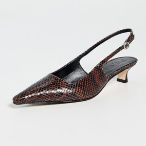 AEYDE Catrina Snake Print Calf Leather Moka Heels