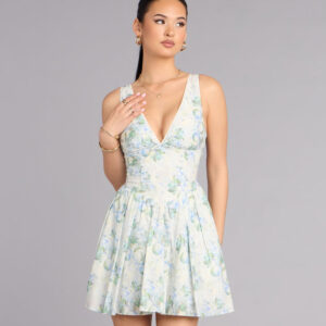 Caught In Bloom Skater Mini Dress
