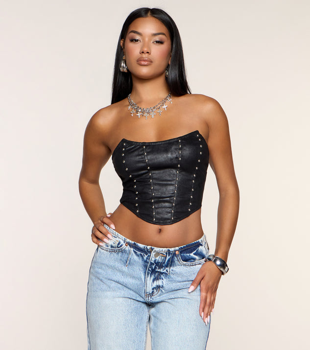 Windsor Caught Looking Studded Strapless Corset Top