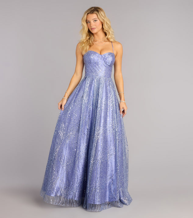 Windsor Cecelia Glitter Sequin A-Line Ball Gown