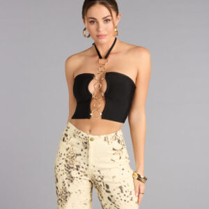 Windsor Center Stage Ring Detail Halter Crop Top Center Stage Ring Detail Halter Crop Top