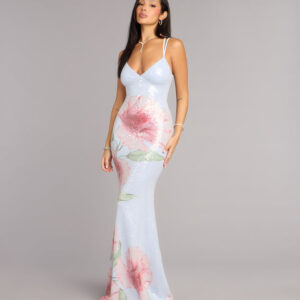 Windsor Chance Floral Sequin Mermaid Formal Dress Chance Floral Sequin Mermaid Formal Dress