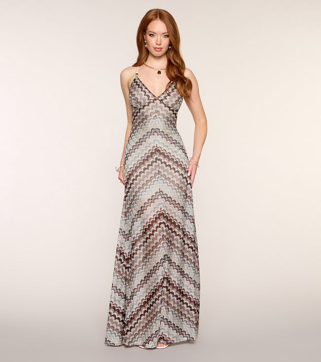Windsor Chantelle Chevron A-Line Formal Dress