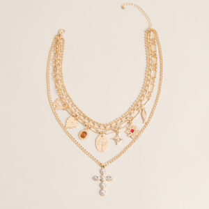 Windsor Charm Check Layered Chain Necklace Charm Check Layered Chain Necklace