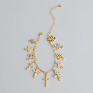 Charm Drop Cross Charm Anklet