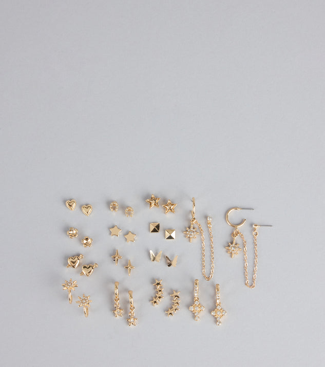 Windsor Charm Rotation Rhinestone Earrings Set