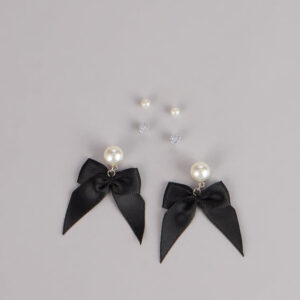 Windsor Charmed Details Pearl Bow Stud Earrings Set Charmed Details Pearl Bow Stud Earrings Set