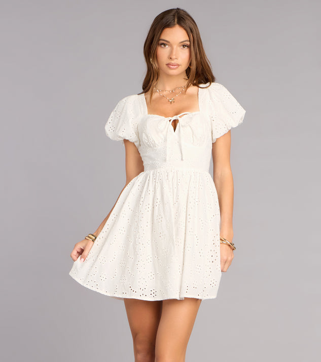Windsor Charmed Life Eyelet Skater Mini Dress