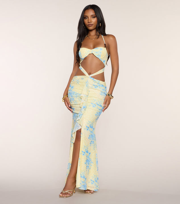 Windsor Chasing Sunlight Cutout Maxi Dress