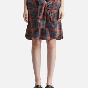 pushBUTTON Check Shirt-wrapped Skirt Pants Check Shirt-wrapped Skirt Pants