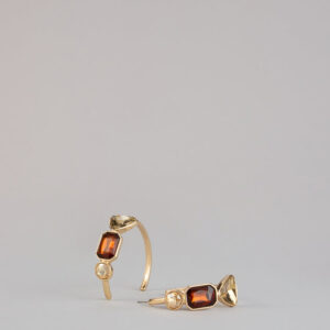 Windsor Chic Shine Stone Hoop Earrings