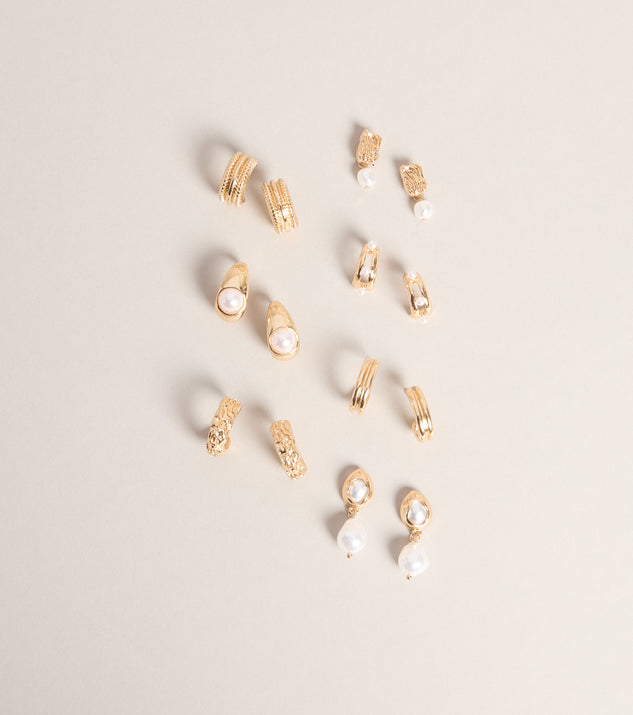 Windsor Chic Stack Pearl Seven-Pack Earrings Set