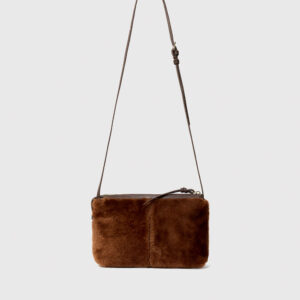 Chocolate Kaia Shearling Crossbody Bag