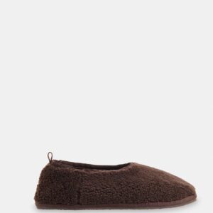 Chocolate Shearling Ballet Slipper