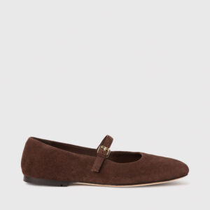 Chocolate Suede Mary Jane Ballet Pump
