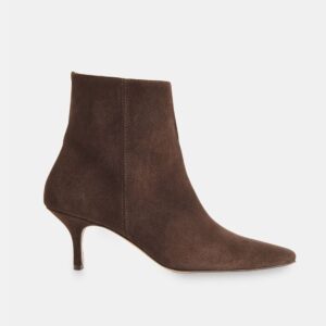 Chocolate Suede Pointed Heeled Boot