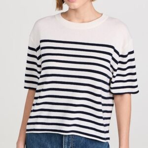 LISA YANG Cila Stripes Cashmere T-Shirt