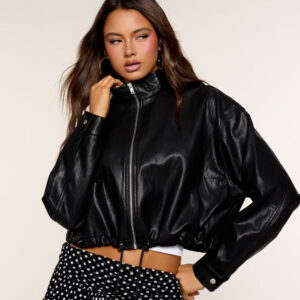 Windsor City Mode Faux Leather Bomber Jacket City Mode Faux Leather Bomber Jacket