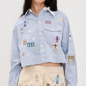 Sea Claira Embroidered Button Down Shirt