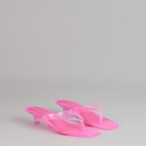 Clear Choice Jelly Thong Kitten Heels