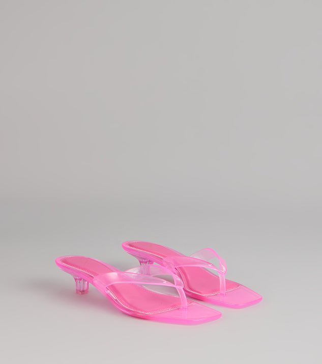 Windsor Clear Choice Jelly Thong Kitten Heels