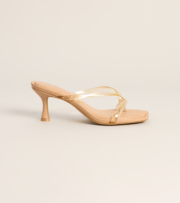 Windsor Clear Choice Jelly Thong Strap Kitten Heels