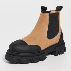 GANNI Cleated Low Chelsea Boots Suede