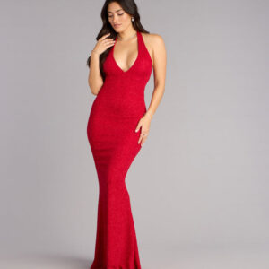 Cleo Glitter Knit Mermaid Formal Dress
