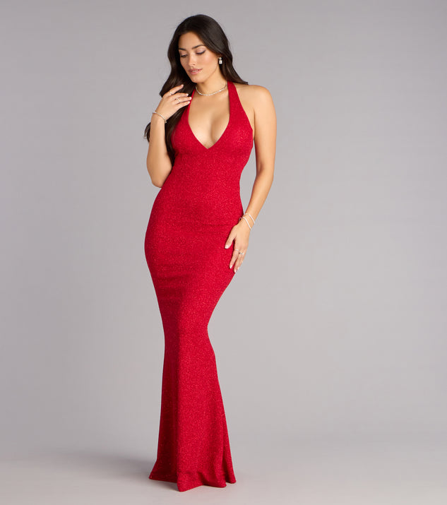 Windsor Cleo Glitter Knit Mermaid Formal Dress