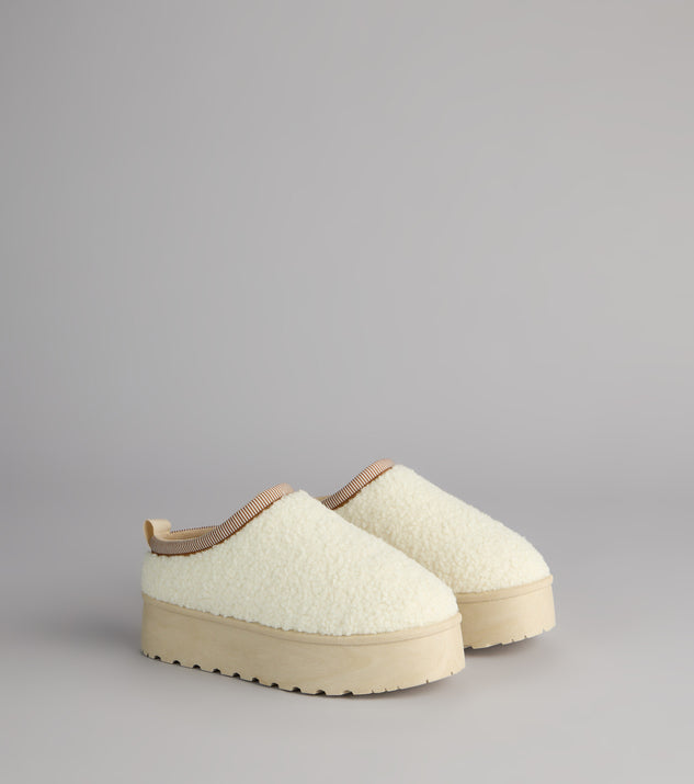 Windsor Cloud Club Faux Sherpa Platform Slippers