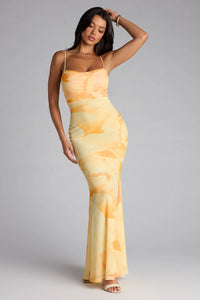 Coastal Luxe Floral Mermaid Maxi Dress
