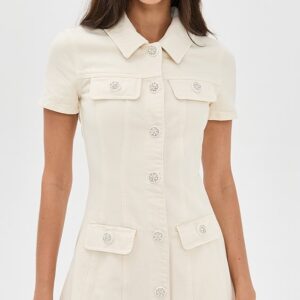 Collared Denim Mini Dress
