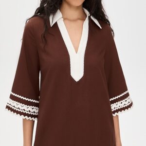 Color Block Shirt Mini Dress