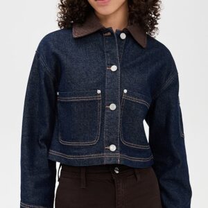 Combo Collar Crop Trucker Jacket