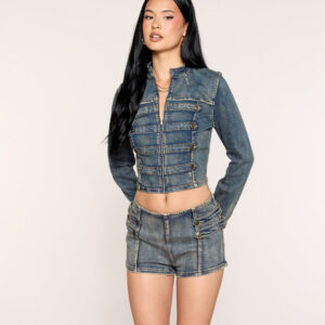 Windsor Command Attention Military Denim Jacket Command Attention Military Denim Jacket