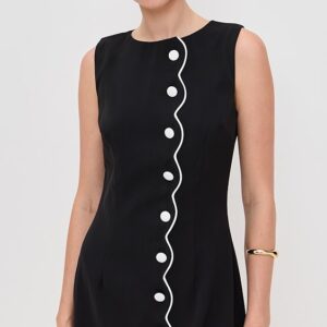 Another Girl Contrast Scallop Mini Dress