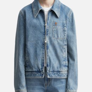 Ami Contrasted Ami de Coeur Zipped Jacket Contrasted Ami de Coeur Zipped Jacket