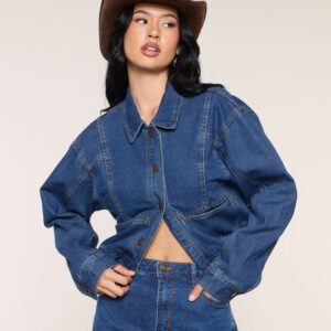 Cool Girl Attitude Denim Trucker Jacket