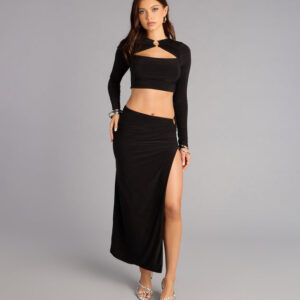 Windsor Cool Girl O-Ring High-Rise Maxi Skirt Cool Girl O-Ring High-Rise Maxi Skirt