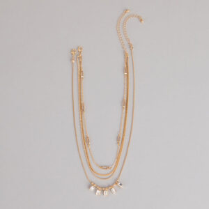 Cool Girl Shine Rhinestone Layered Necklace Set