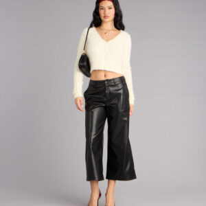 Windsor Cool Girl Sleek Faux Leather Cropped Pants Cool Girl Sleek Faux Leather Cropped Pants