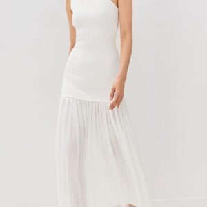 Cora Dress in Pleated Crepe Chiffon